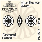 PREMIUM Rivoli Sew-on Stone (PM3015) 25mm - Clear Crystal With Foiling