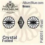 PREMIUM Rivoli Sew-on Stone (PM3015) 8mm - Clear Crystal With Foiling