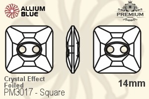 PREMIUM Square Sew-on Stone (PM3017) 14mm - Crystal Effect With Foiling - Haga Click en la Imagen para Cerrar