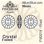 PREMIUM Rivoli Sew-on Stone (PM3019) 10mm - Clear Crystal With Foiling