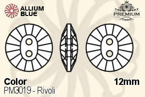 PREMIUM CRYSTAL Rivoli Sew-on Stone 12mm Jet