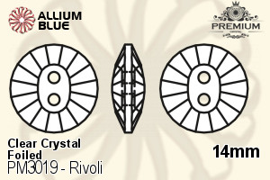 PREMIUM Rivoli Sew-on Stone (PM3019) 14mm - Clear Crystal With Foiling - Click Image to Close