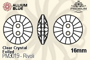 PREMIUM Rivoli Sew-on Stone (PM3019) 16mm - Clear Crystal With Foiling - Haga Click en la Imagen para Cerrar