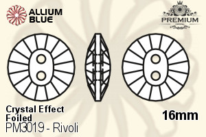 PREMIUM Rivoli Sew-on Stone (PM3019) 16mm - Crystal Effect With Foiling