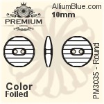PREMIUM Round Sew-on Stone (PM3035) 10mm - Color With Foiling