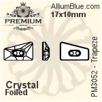 PREMIUM Trapeze Sew-on Stone (PM3052) 17x10mm - Clear Crystal With Foiling