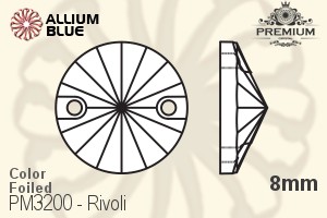 PREMIUM CRYSTAL Rivoli Sew-on Stone 8mm Capri Blue F