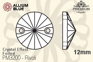 PREMIUM CRYSTAL Rivoli Sew-on Stone 12mm Crystal Aurore Boreale F