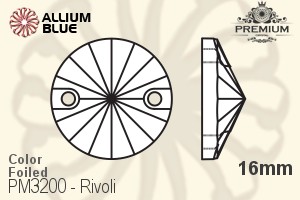 PREMIUM CRYSTAL Rivoli Sew-on Stone 16mm Capri Blue F