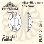 PREMIUM Oval Sew-on Stone (PM3210) 10x7mm - Clear Crystal With Foiling
