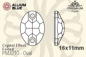 PREMIUM CRYSTAL Oval Sew-on Stone 16x11mm Crystal Aurore Boreale F