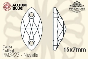 PREMIUM CRYSTAL Navette Sew-on Stone 15x7mm Peridot F