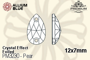 PREMIUM CRYSTAL Pear Sew-on Stone 12x7mm Crystal Moonlight F