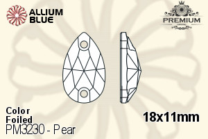 PREMIUM CRYSTAL Pear Sew-on Stone 18x11mm Emerald F