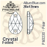 プレミアム Pear ソーオンストーン (PM3230) 28x17mm - クリスタル 裏面フォイル