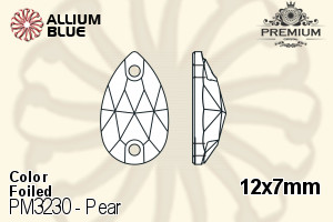 PREMIUM CRYSTAL Pear Sew-on Stone 12x7mm Light Smoked Topaz F