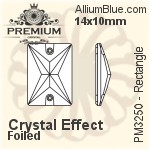 PREMIUM Rectangle Sew-on Stone (PM3250) 14x10mm - Crystal Effect With Foiling