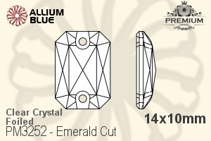 PREMIUM CRYSTAL Emerald Cut Sew-on Stone 14x10mm Crystal F