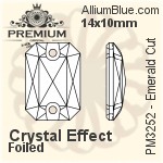 PREMIUM Emerald Cut Sew-on Stone (PM3252) 14x10mm - Crystal Effect With Foiling