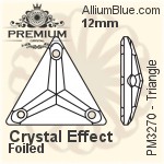PREMIUM Triangle Sew-on Stone (PM3270) 12mm - Crystal Effect With Foiling