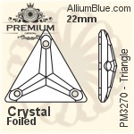 プレミアム Triangle ソーオンストーン (PM3270) 22mm - クリスタル 裏面フォイル