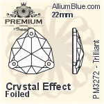 PREMIUM Trilliant Sew-on Stone (PM3272) 22mm - Crystal Effect With Foiling