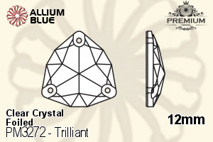 PREMIUM Trilliant Sew-on Stone (PM3272) 12mm - Clear Crystal With Foiling - 关闭视窗 >> 可点击图片
