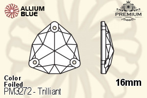 PREMIUM CRYSTAL Trilliant Sew-on Stone 16mm Black Diamond F