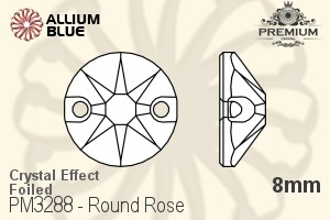 PREMIUM CRYSTAL Round Rose Sew-on Stone 8mm Crystal Heliotrope F