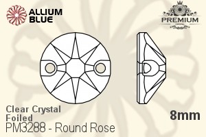 PREMIUM CRYSTAL Round Rose Sew-on Stone 8mm Crystal F