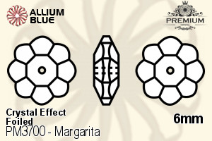 PREMIUM Margarita Sew-on Stone (PM3700) 6mm - Crystal Effect With Foiling - Haga Click en la Imagen para Cerrar