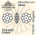 PREMIUM Margarita Sew-on Stone (PM3700) 12mm - Clear Crystal With Foiling