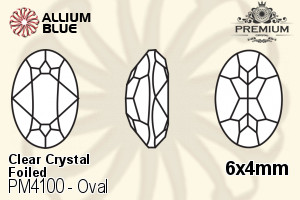 PREMIUM Oval Fancy Stone (PM4100) 6x4mm - Clear Crystal With Foiling - 關閉視窗 >> 可點擊圖片