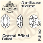 PREMIUM Oval Fancy Stone (PM4100) 18x13mm - Crystal Effect With Foiling