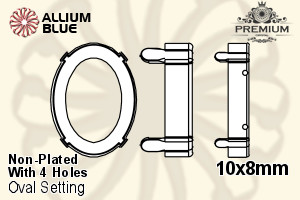 PREMIUM Oval Setting (PM4130/S), With Sew-on Holes, 10x8mm, Unplated Brass - Haga Click en la Imagen para Cerrar