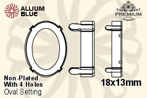 PREMIUM Oval Setting (PM4130/S), With Sew-on Holes, 18x13mm, Unplated Brass - Haga Click en la Imagen para Cerrar