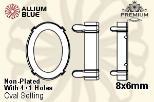 PREMIUM Oval Setting (PM4130/S), With Sew-on Holes, 8x6mm, Unplated Brass - Haga Click en la Imagen para Cerrar