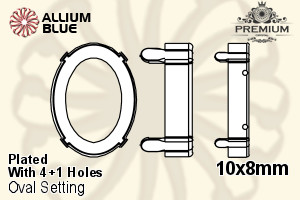 PREMIUM Oval Setting (PM4130/S), With Sew-on Holes, 10x8mm, Plated Brass - Haga Click en la Imagen para Cerrar