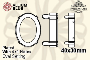 PREMIUM Oval Setting (PM4130/S), With Sew-on Holes, 40x30mm, Plated Brass