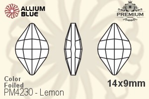 PREMIUM CRYSTAL Lemon Fancy Stone 14x9mm Black Diamond F