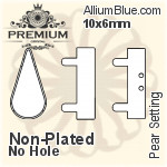 PREMIUM Pear Setting (PM4300/S), No Hole, 10x6mm, Unplated Brass