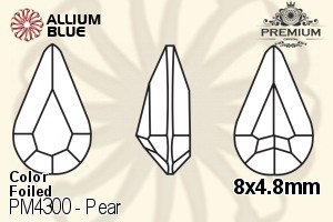 PREMIUM CRYSTAL Pear Fancy Stone 8x4.8mm Jonquil F