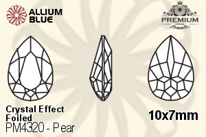 PREMIUM CRYSTAL Pear Fancy Stone 10x7mm Crystal Paradise Shine F