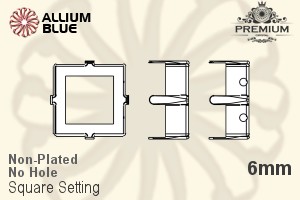 PREMIUM Square 石座, (PM4400/S), 縫い穴なし, 6mm, メッキなし 真鍮 - ウインドウを閉じる