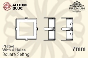 PREMIUM Square Setting (PM4400/S), With Sew-on Holes, 7mm, Plated Brass - 关闭视窗 >> 可点击图片