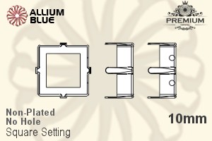 PREMIUM Square 石座, (PM4400/S), 縫い穴なし, 10mm, メッキなし 真鍮