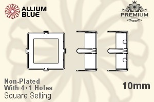 PREMIUM Square Setting (PM4400/S), With Sew-on Holes, 10mm, Unplated Brass - Haga Click en la Imagen para Cerrar