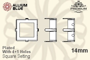 PREMIUM Square Setting (PM4400/S), With Sew-on Holes, 14mm, Plated Brass