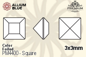 PREMIUM CRYSTAL Square Fancy Stone 3x3mm Light Rose F