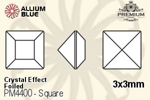 PREMIUM CRYSTAL Square Fancy Stone 3x3mm Crystal Aurore Boreale F